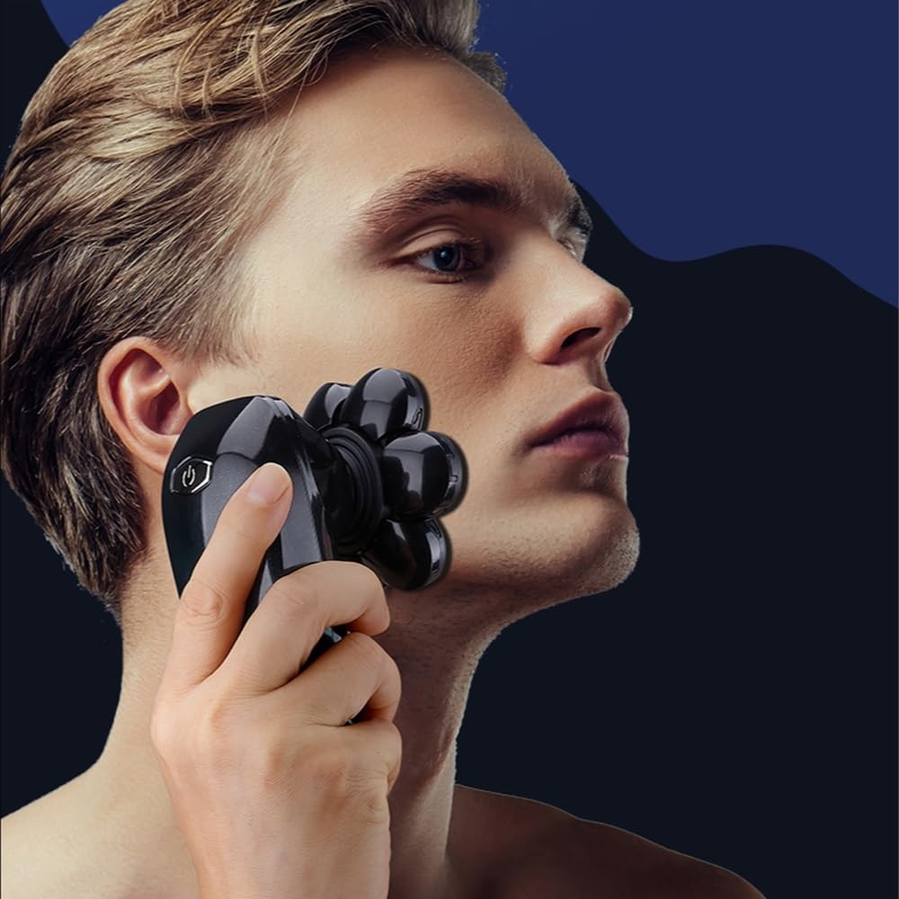 afeitadora eléctrica. Afeitadora eléctrica 6 en 1 con 7 Cuchillas for Hombres, Recortadora de Vello y Barba.