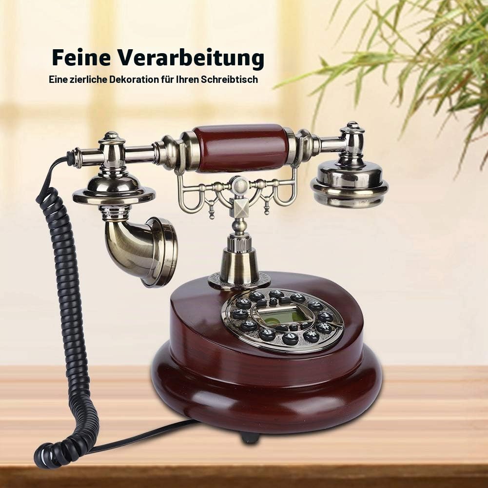 Antikes Telefon, Vintage Digitales Festnetztelefon Klassisches Europäisches Retro Festnetztelefon mit Kopfhörerkabel zum Aufhängen für das Büro