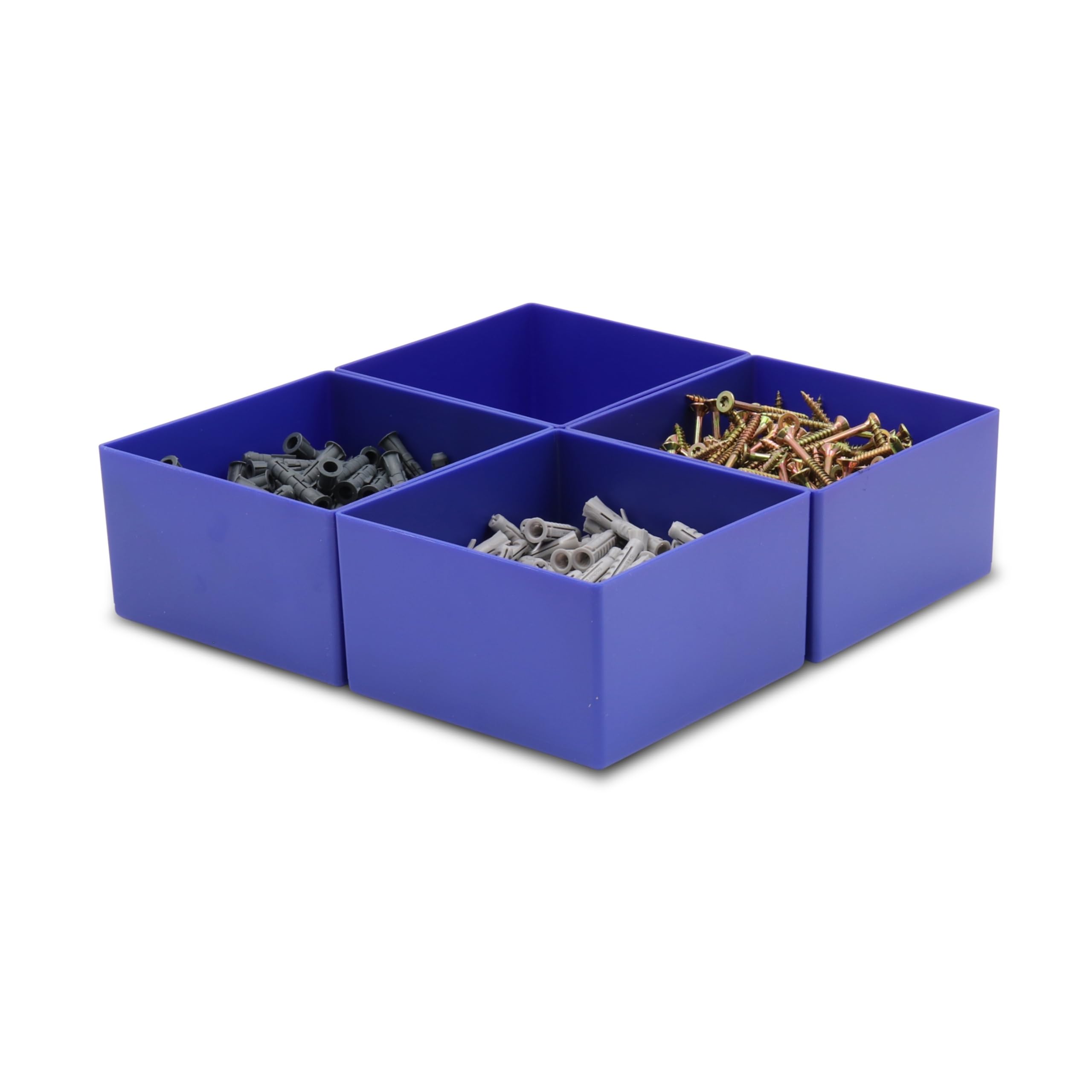 Kunststoff-Einsatzkasten/Lagerbehälter, blau 108x108x63 mm (LxBxH), 1 Packung = 25 Stück