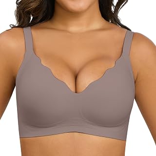Wavy Wireless Bras Push Up Bralette Seamless Wirefree Plunge Bra Everyday Bras for Women No Underwire Full Coverage