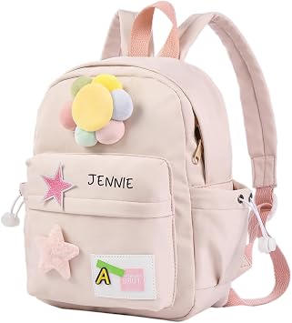 Personalized Toddler Backpack Custom Name Kids School Kindergarten Backpack for Girls Boys Preschool Backpack 3-Smily Star