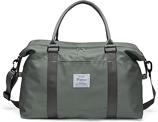 Borsone da viaggio, borsone sportivo da palestra, borsa da notte per weekender a spalla per donna con tasca bagnata e manicotto per trolley