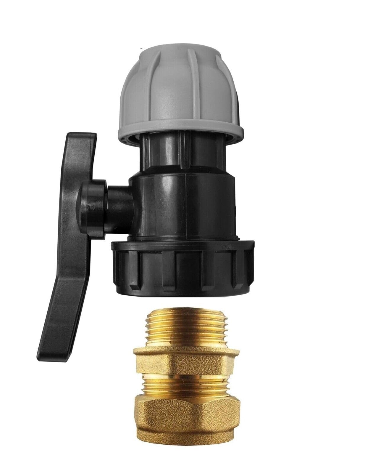 MDPE to Copper Compression Fitting - Durable Elbow, Tee, and Straight Connector for Water Pipes (15mm, 22mm, 28mm) Leak-Proof Design for Plumbing and Irrigation Systems (32mm Valve - 28mm Copper)