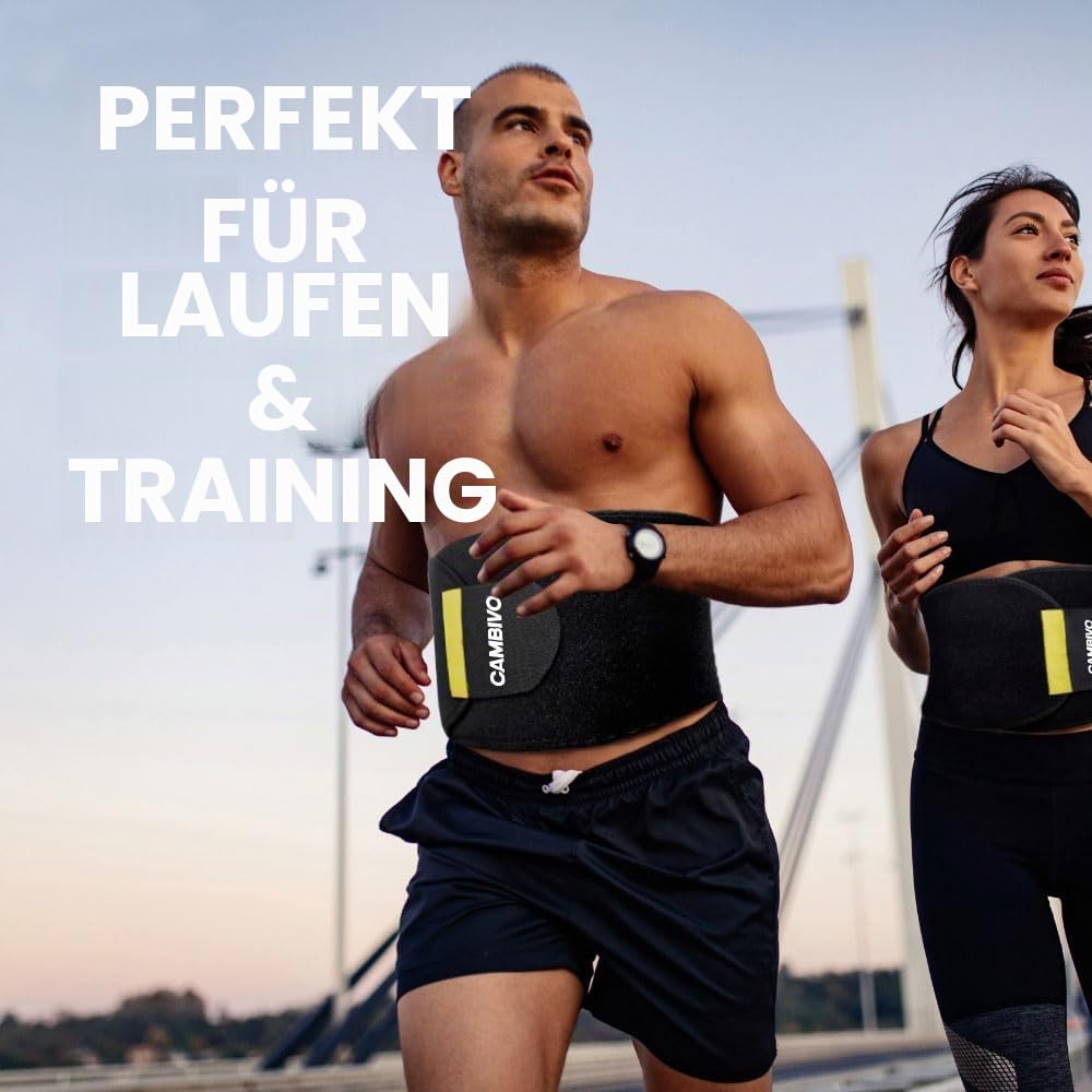 CAMBIVO Bauchweggürtel Herren Damen, Waist Trainer Damen Verstellbar, Fitnessgürtel, Beschleunigender Schweißgürtel, Gewichthebergürtel für Sport, Laufen, Taille Trimmer Gürtel