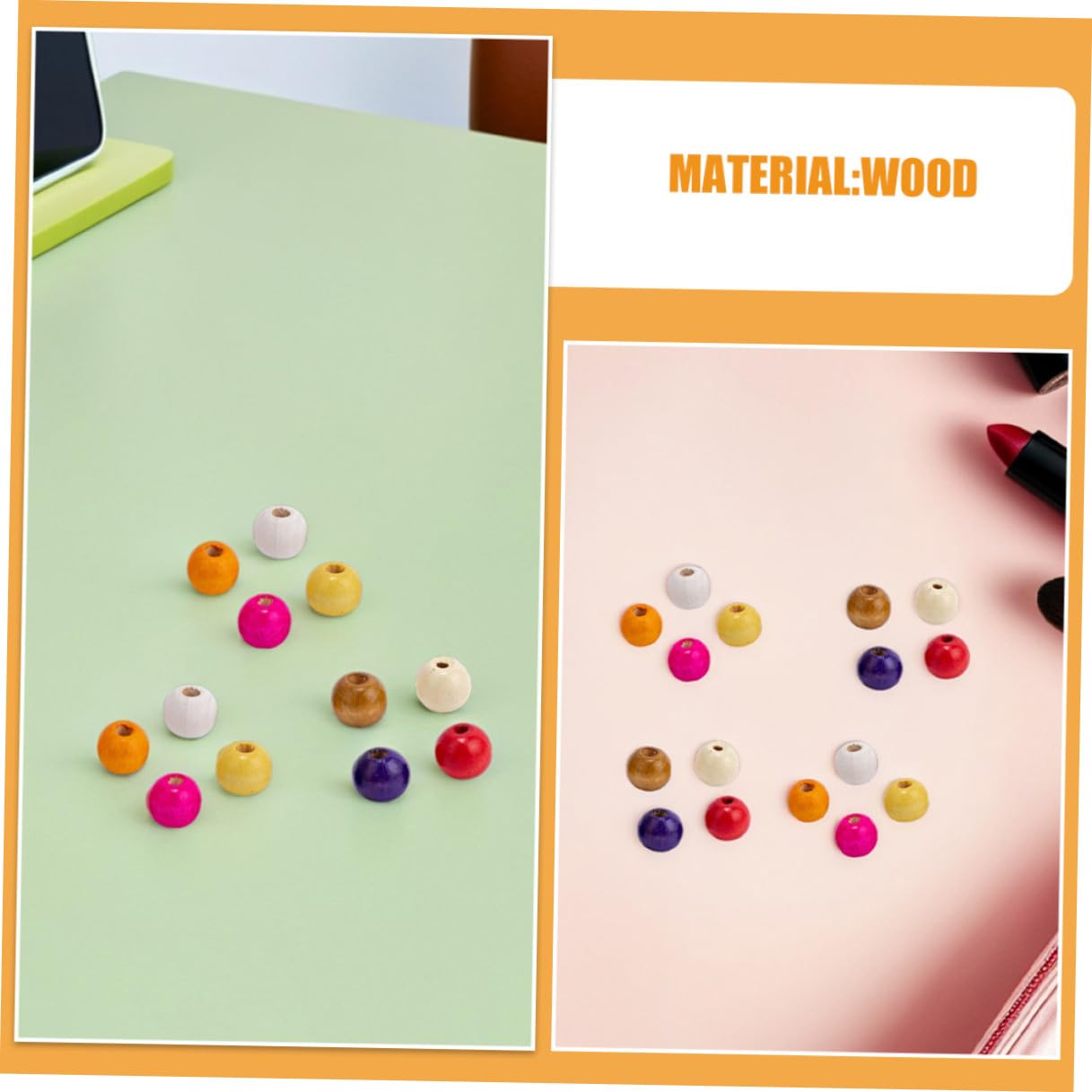 Perline Rotonde in Legno Naturale per Gioielli Fai da Te Materiale Artigianale per Braccialetti Collane e Decorazioni Colorate