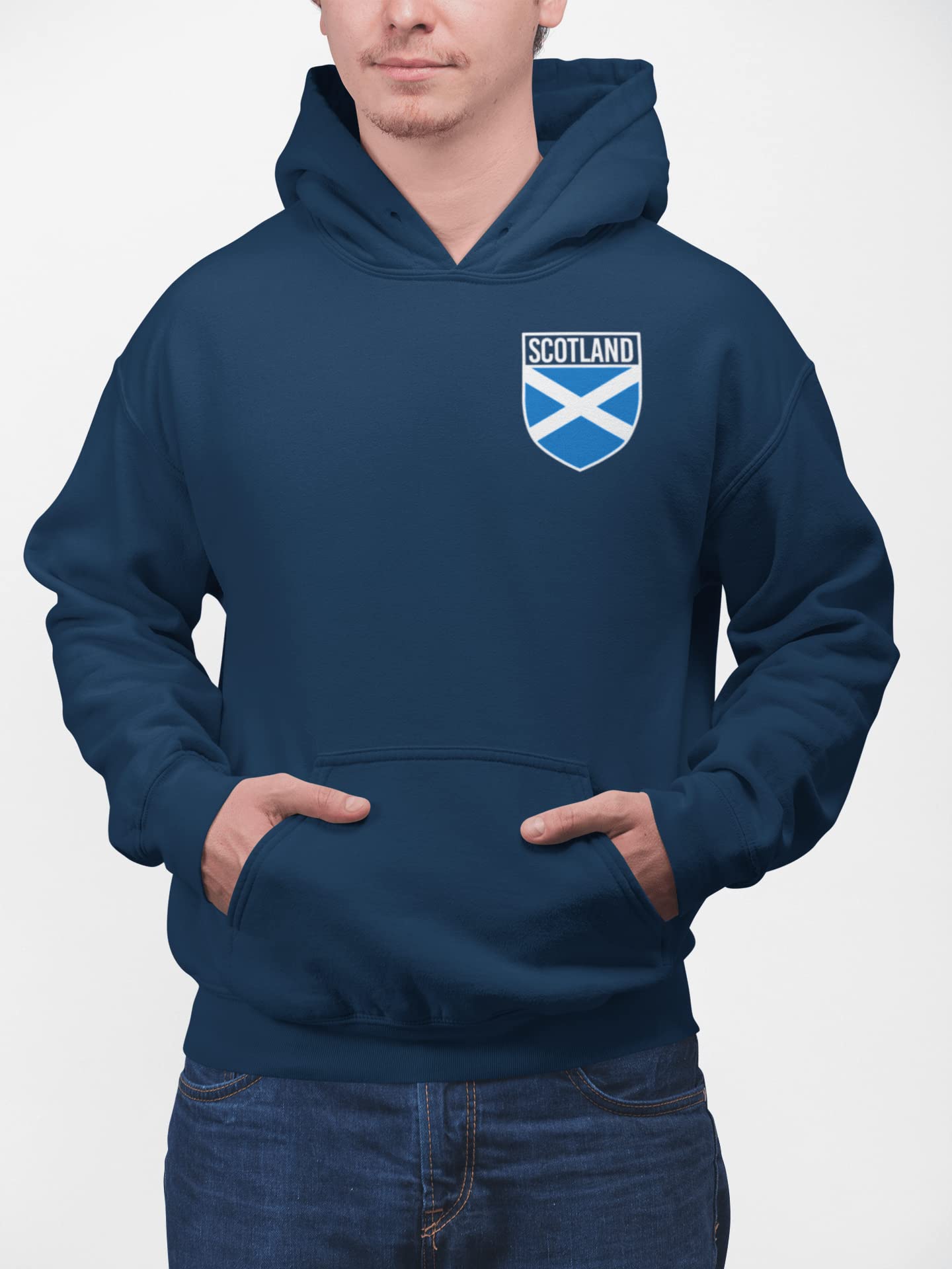 Purple Print House Scotland Hoody for Men, Scotland Flag Badge Retro Hoodie - Image 4