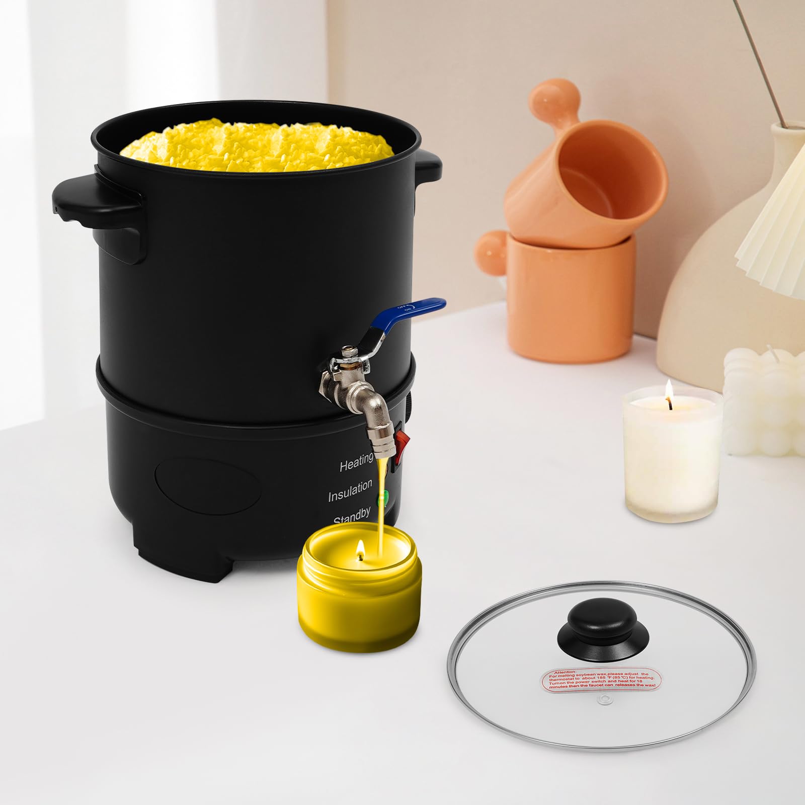 Wachsschmelzer für die Kerzenherstellung, elektrischer Wachsschmelztopf(4L)