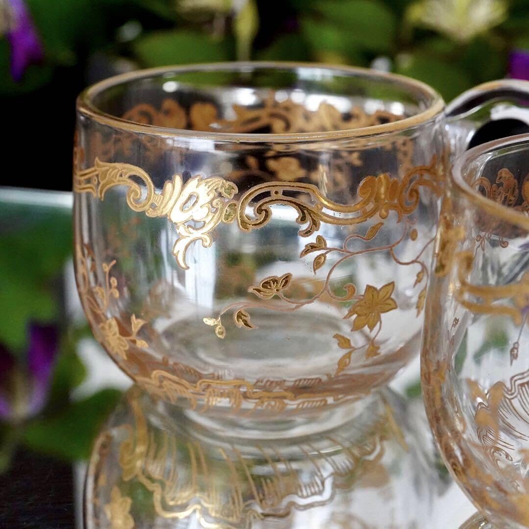極希少☆24金彩オールドバカラ☆ルイ15世☆デザートカップ クリスタル
