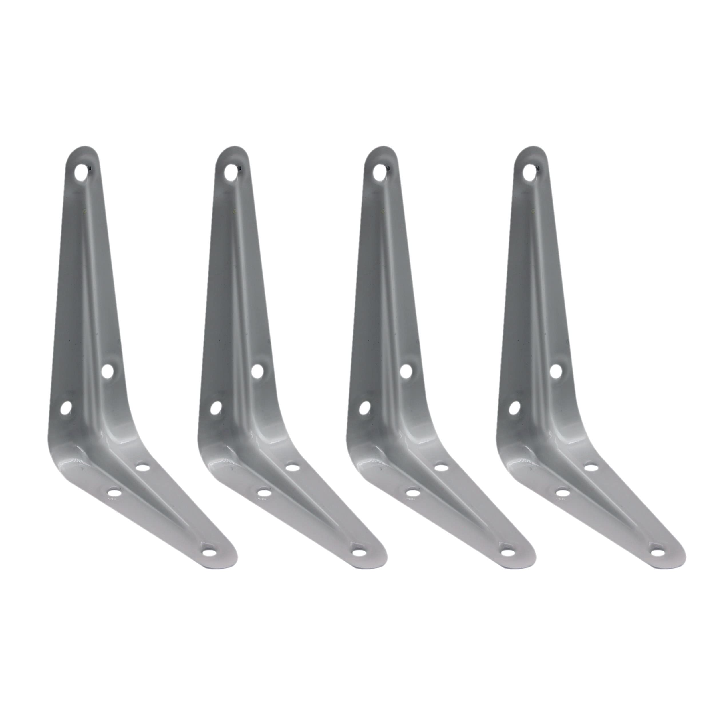 EAI 100x75mm / 4x3" Original London Pattern Shelf Bracket Silver Pack of 4
