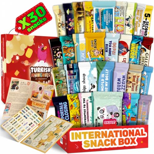 International Snack Box, Unique Experience with Universal Exotic Candies and Treats from around the World, Gift-Ready Foreign Foods in Packages Inspired by European, Japanese and Korean Cultures