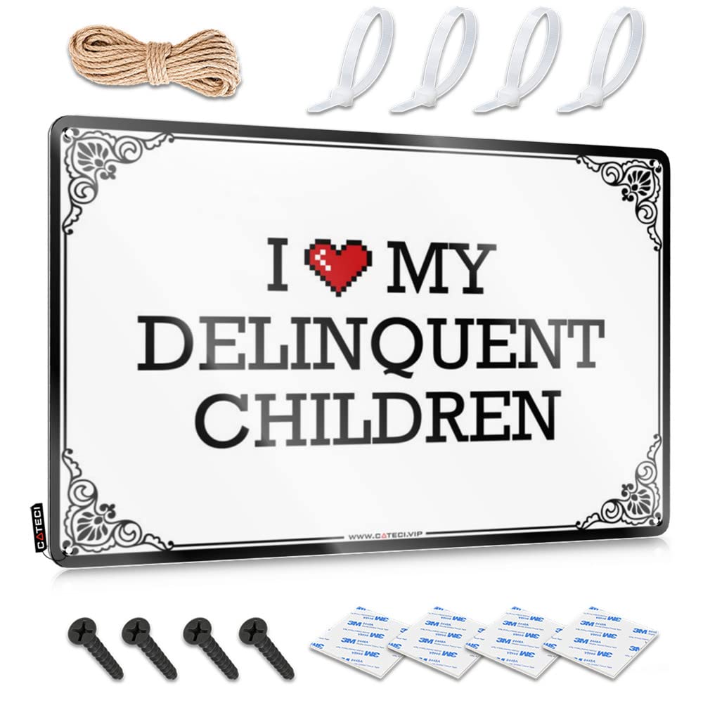 IBWNBBUSN Coffee Sign Decor I Love My Delinquent Children Tin Sign Beer Signs Metal Vintage Tin Sign Decor(30X40CM)