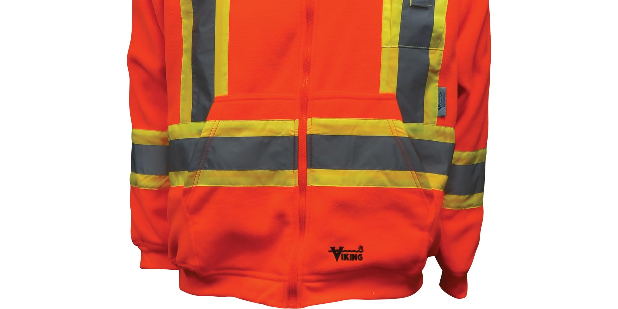 Viking Hi-vis bluza z kapturem z zamkiem błyskawicznym Uniseks Safety Fleece Hoodie