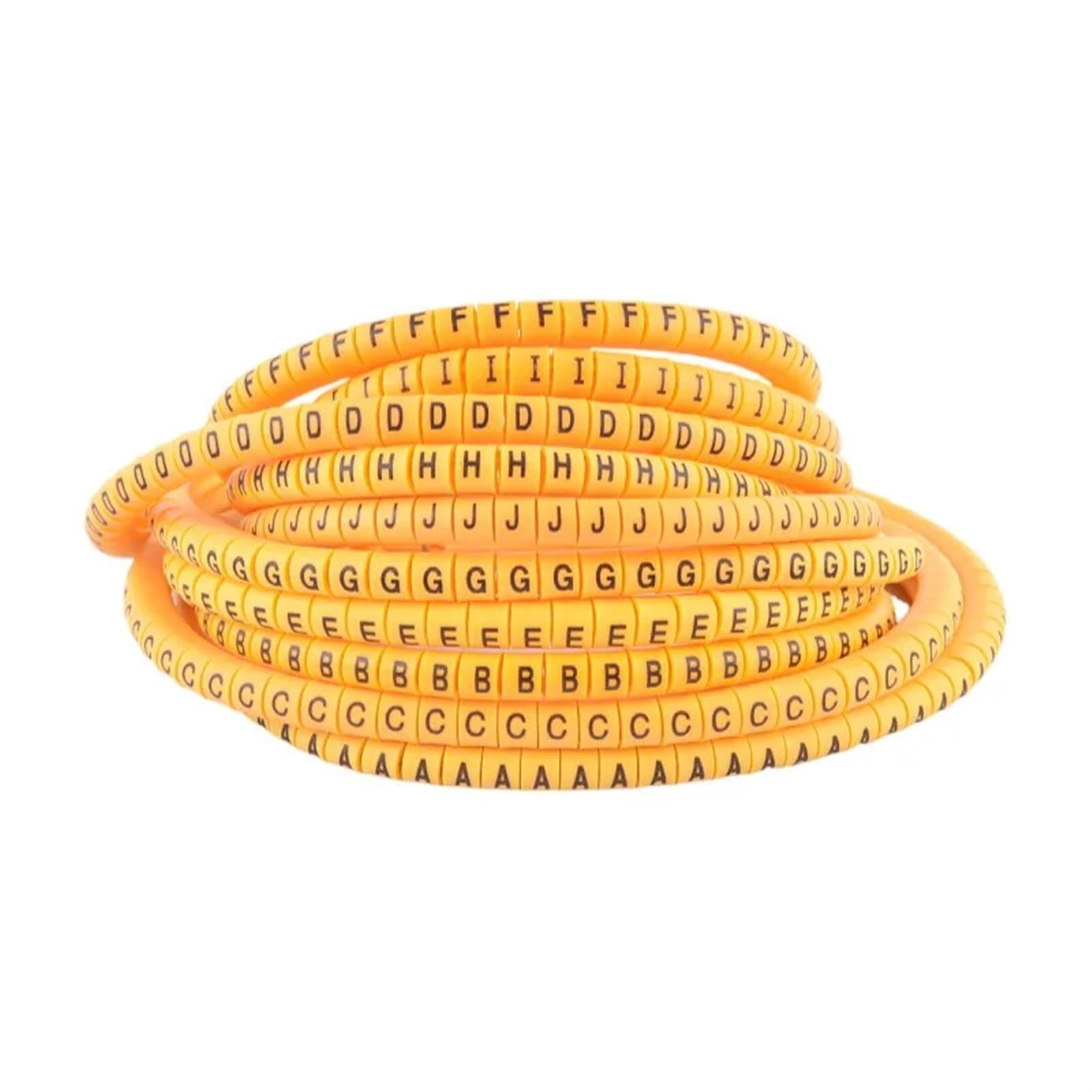 Wjlydm Ec-2(100Pcs) Cable Marker Ec-2 Ec-3 (A-Z) Cable Marker 100Pcs Yellow Cable Markers Single Letters A To Z For Wire Diameter Ec-0 Ec-1 For Organizing Wires And Identification(,Color-A)