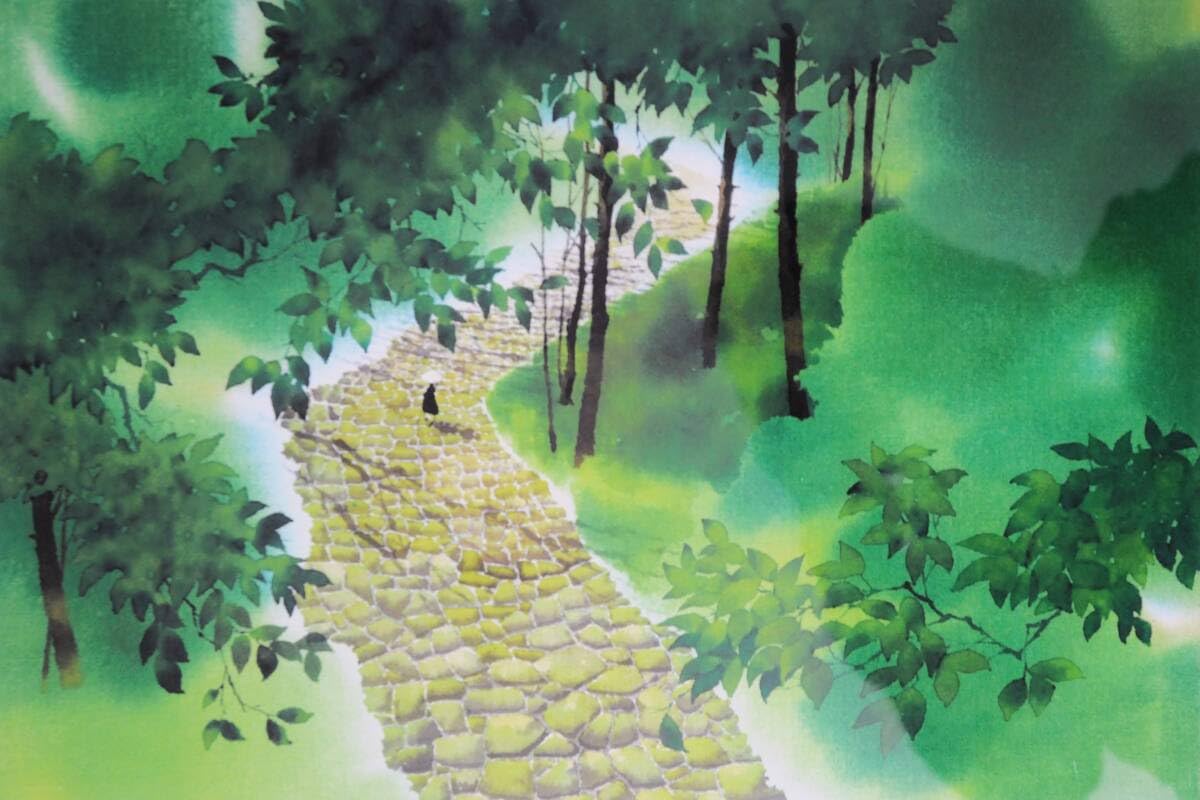 植田莫　染色画家　種田山頭火　句抄絵　絵画 Amazon.co.jp: 植田莫 染色画家 種田山頭火句抄絵シリーズ「道
