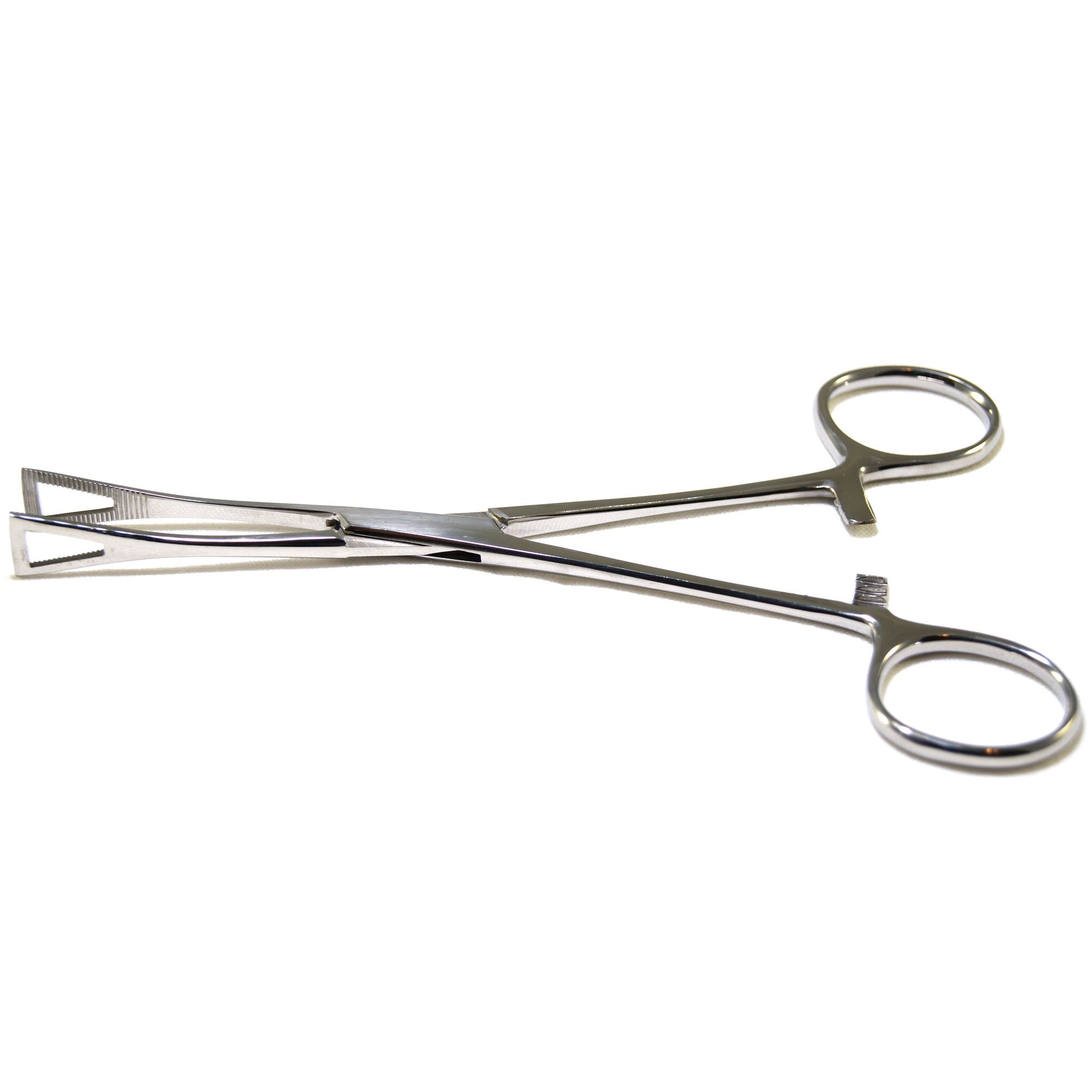 MallGoodies Stainless Steel Pennington Non-Slotted (Closed end) Clamp/Forceps with Ratchet Body Piercing Tool