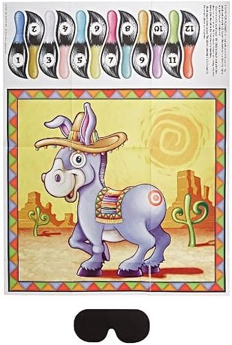 Juego del burro para fiestas máscara y 12colas incluidas accesorios de fiestas 1 unidad Paquete de 1 Multicolor