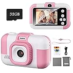 Kids Camera, SUZIYO Children Digital Selfie Video Camcorder 1080P Dual Lens 2.4 Inch HD, Birthday Christmas Electronic Gifts Toys for Age 3-9 Years Old Toddlers Girls Boys with 32G TF Card,Pink
