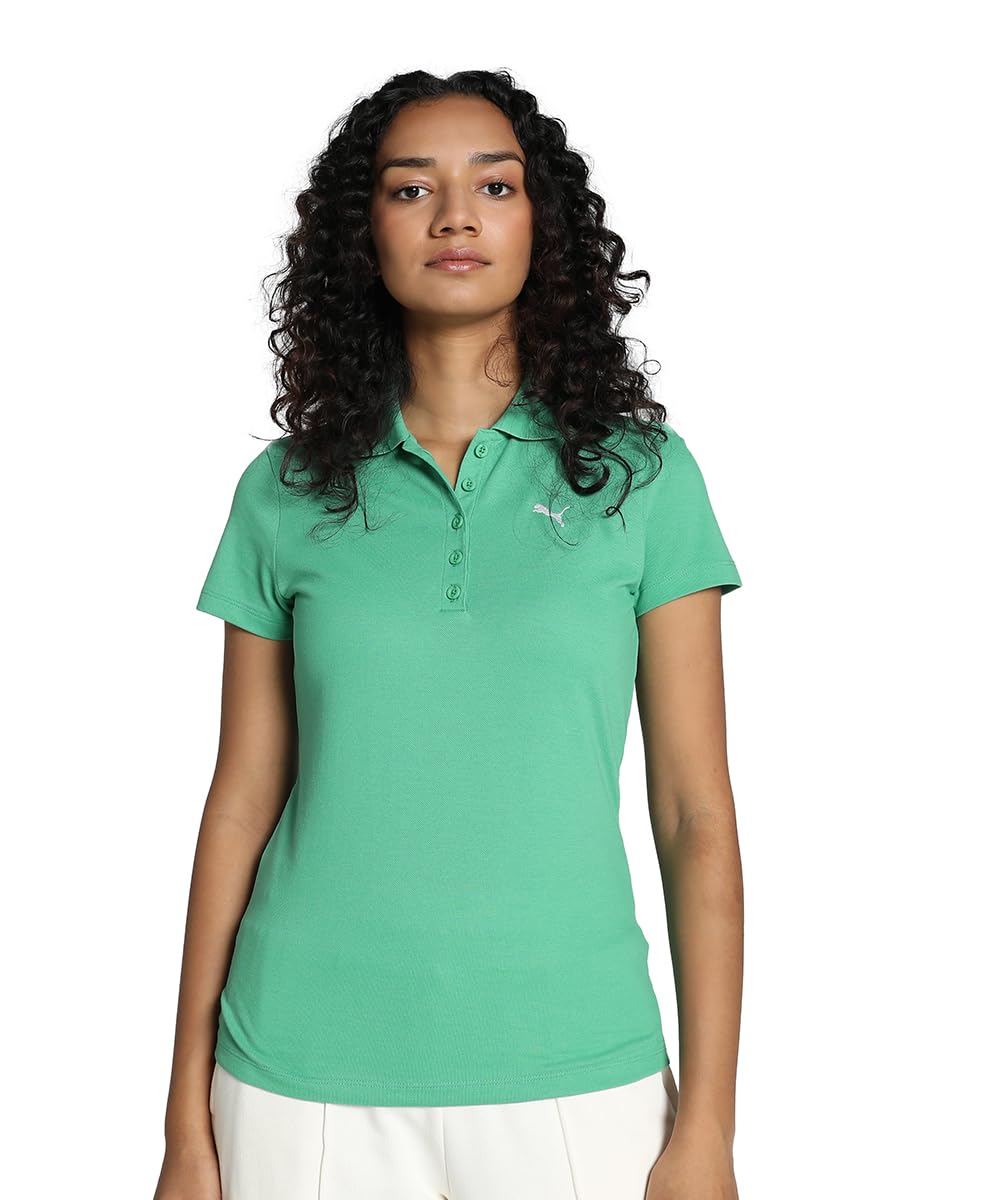 Women's Polo T-Shirt | Cotton Regular Fit Short Sleeve Polo with Ribbed Collar & Button Placket | Classic Everyday T-Shirt for Casual, Sport & Streetwear