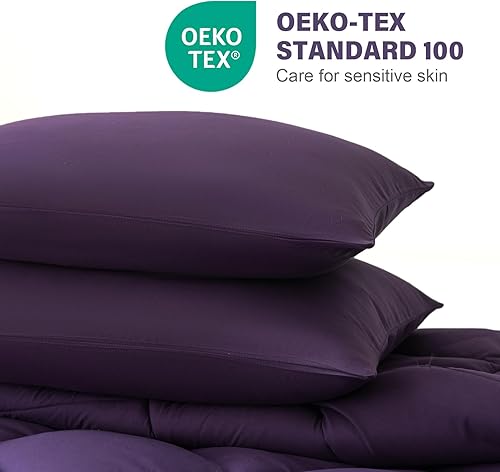 Miniatura 6 de Decroom - Juego de edredón acolchado y liviano de 3 piezas con relleno alternativo para todas las estaciones, incluye 2 fundas de almohada (color