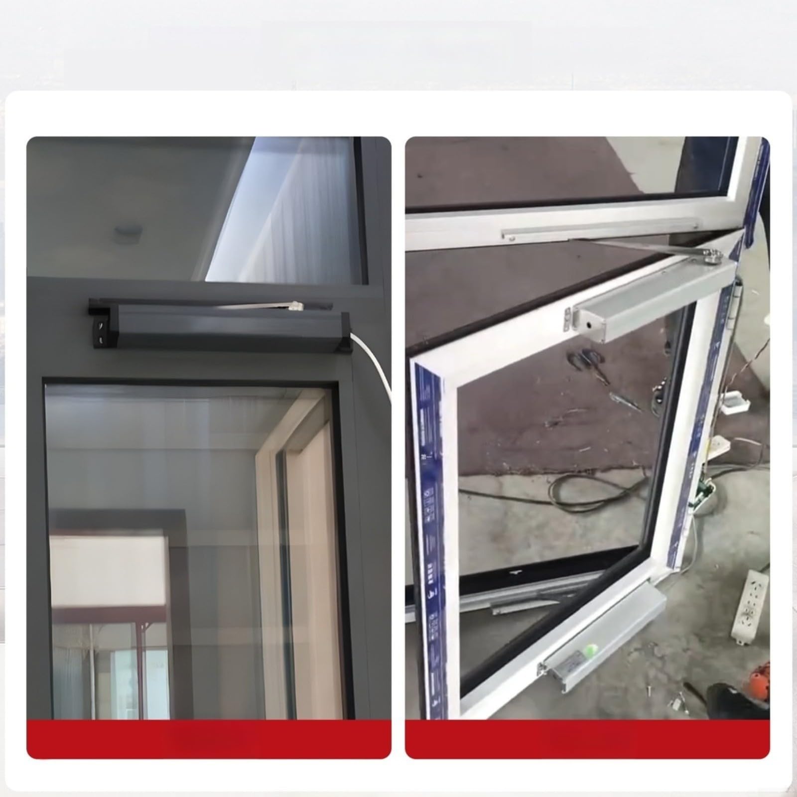 Braccio scorrevole elettrico apri finestra DC24V 200N spinta 300mm motore silenzioso per automazione domestica intelligente verso l'interno esterno per finestre argento