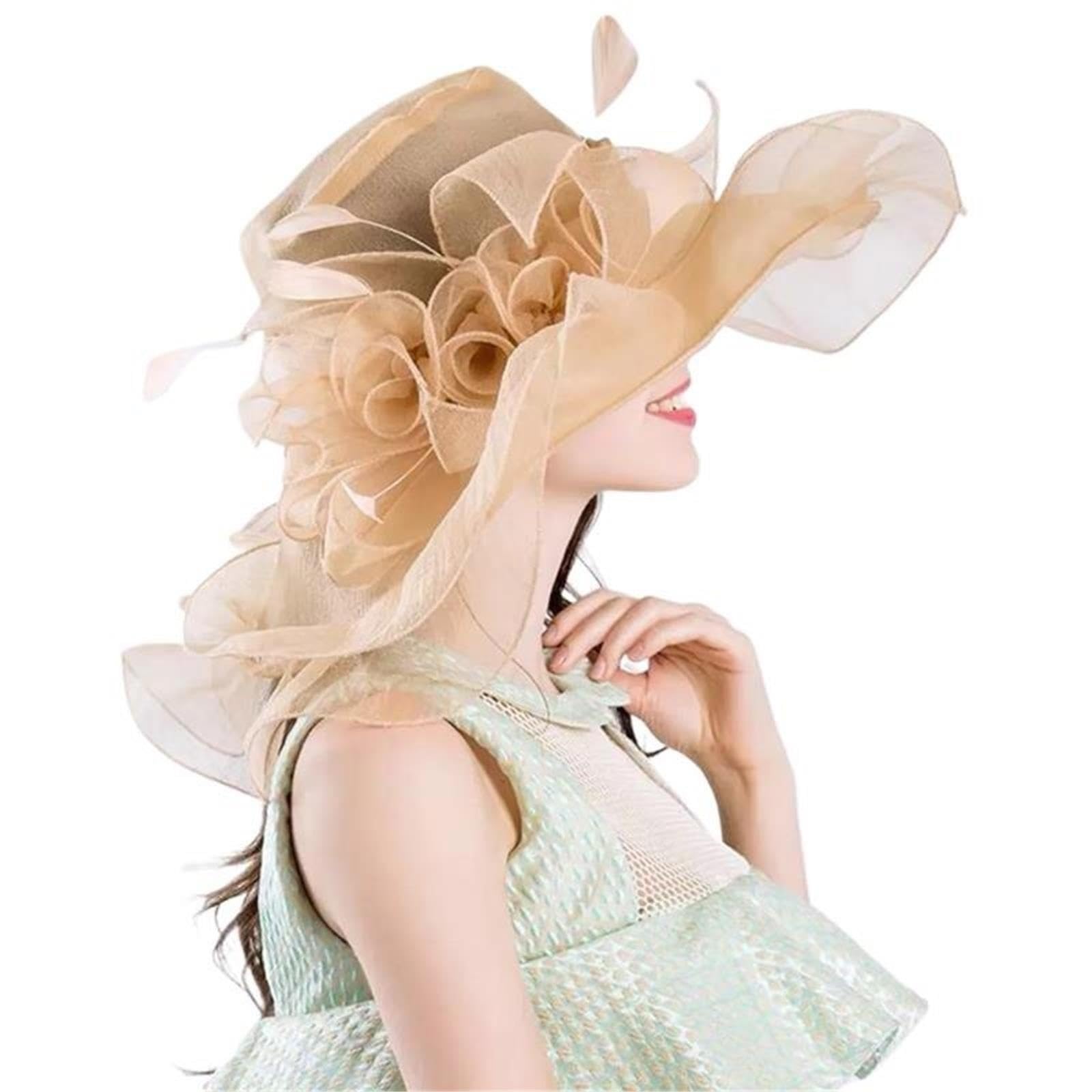 Cappello da Sposa in Organza Trasparente Donna con Velo