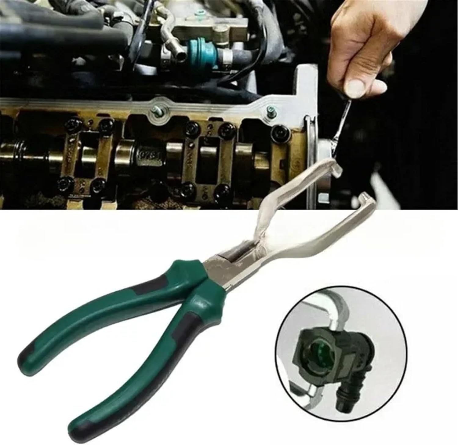 Pipe Joint Pliers Filter Caliper Oil Tubing Connector Disassembly Tools Quick Removal Clamp Repair 1Pcs(S-Green)