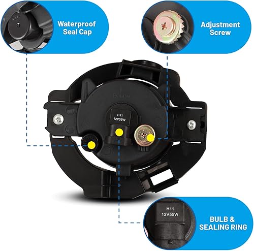 Miniatura 5 de Faros antiniebla compatibles con Nissan Rogue 2008-2013 Driver Passenger Replacement Lamps Assembly