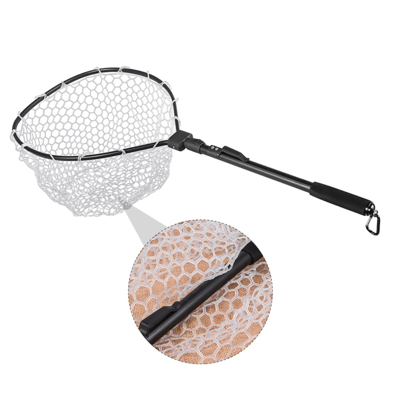 Anneome Pesca Equipo Plegable Salabre Pesca Materiales Duraderos Mango Antideslizante