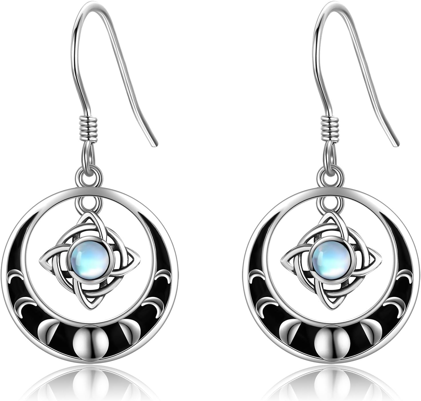 Witches Knot Earrings Sterling Silver 925 Moonstone Magical Knot Earrings Jewelry Gift For Women Valentine's Day Christmas Gifts
