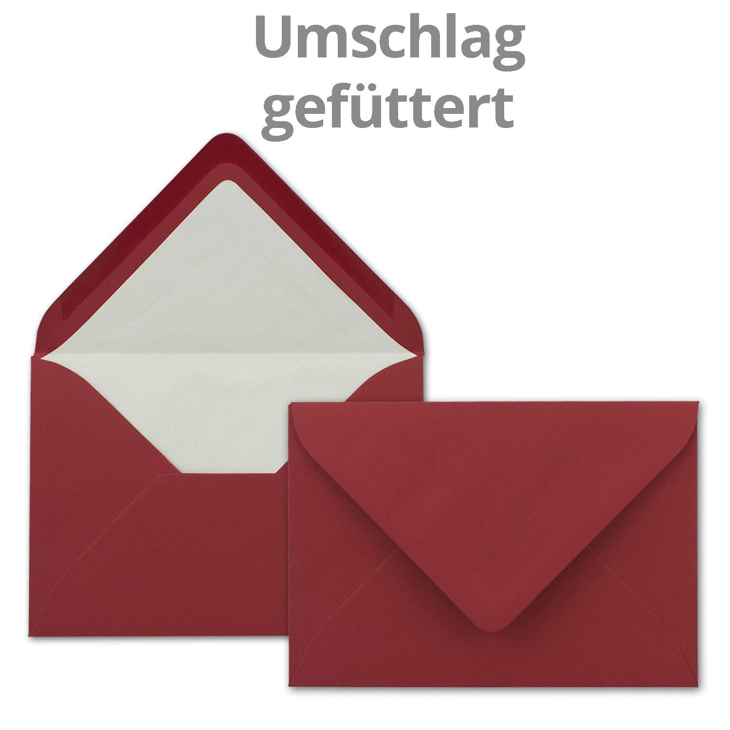 Pack De 25 Tarjetas Plegables DIN B6 Rojo Oscuro Con Sobres Forrados - ¡Ideales Para Invitaciones Hechas A Mano!