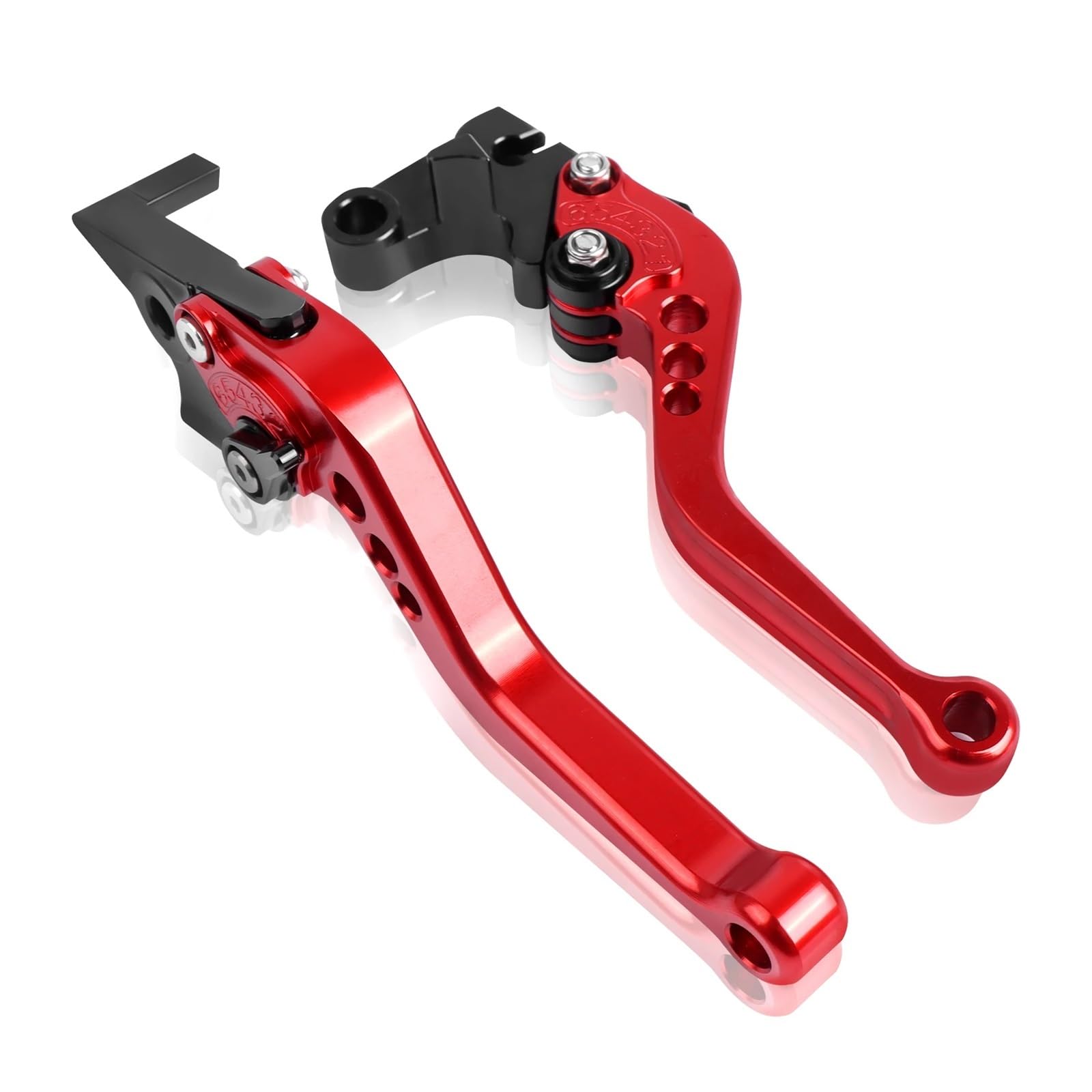 Glymzoi Motorcycle Clutch Lever for Yamaha FZ6 FZ 6 Short&Long Brake Clutch LeversMotorcycle CNC Handles Lever(Short-red)