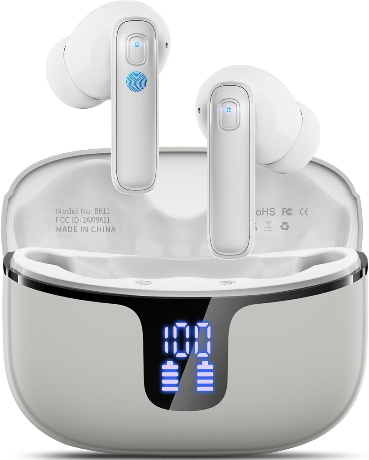 Drsaec Cuffie Bluetooth, 2026 Nuovo Auricolari Bluetooth | 6D Stereo Cuffie Wireless in Ear con ENC Mic, 40Ore Cuffie Senza Fili Cancellazione Rumore IP7 Impermeabili Cuffiette Sport