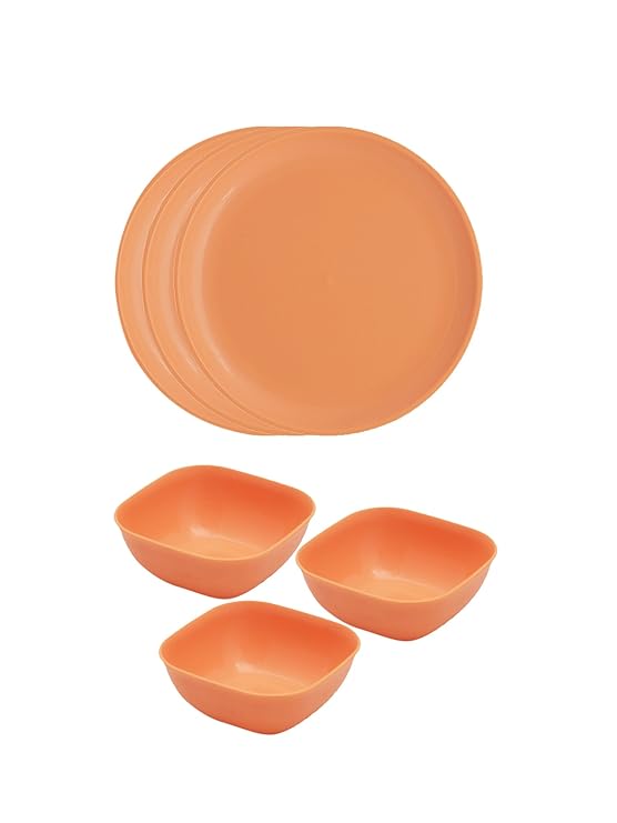 Unbreakable PLATES & BOWLS ( Set of 3 each) Amazon.in Home & Kitchen