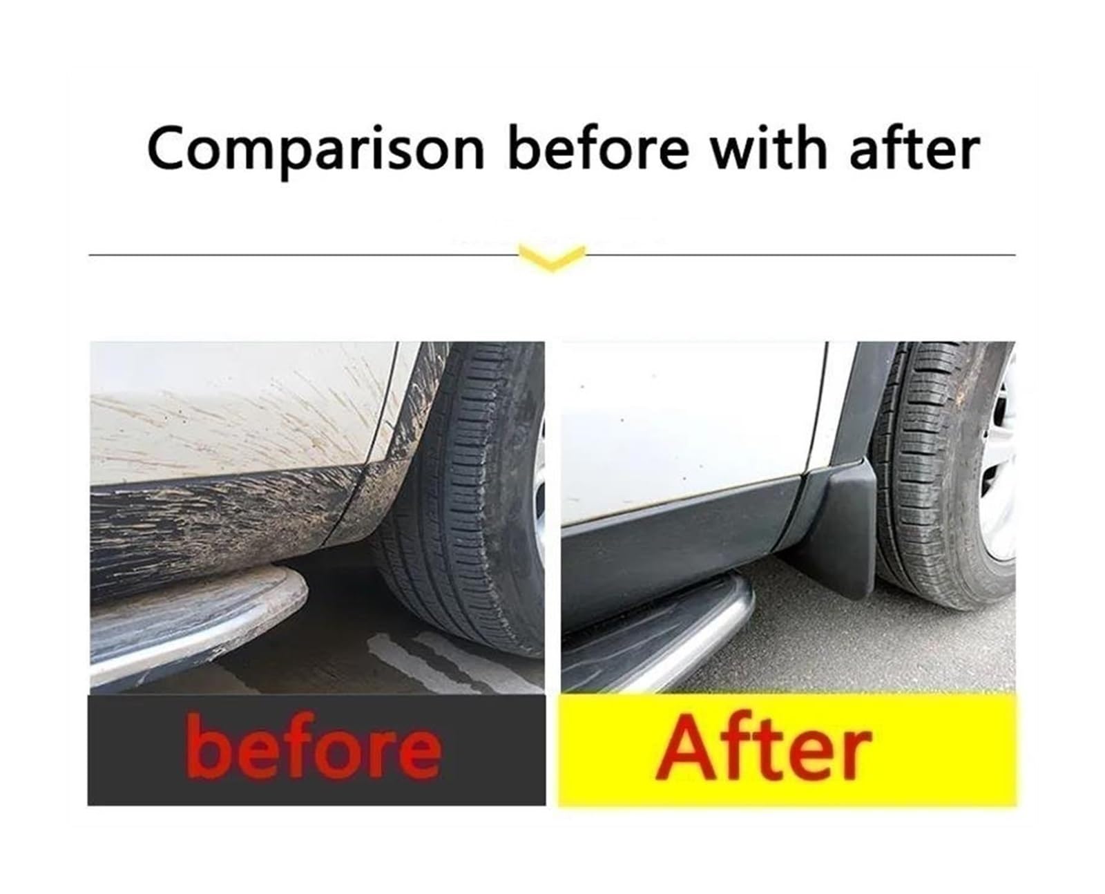 Lot De 4 Garde-boue Avant Et Arrière Pour Voiture Noir 2,4 L