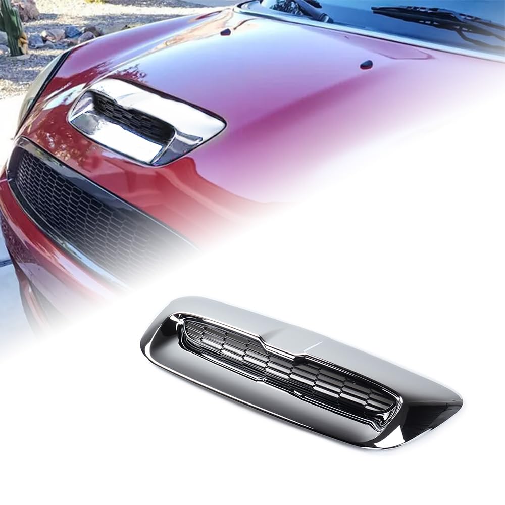 amopacorp Chrome Hood Scoop Bonnet Air Intake Vent Scoop Grille Cover for 2007-2013 Mini Cooper S R55 R56 R57 R58 R59 Enhanced Engine Cooling Replaces 51132756095 51132757694 51232752275