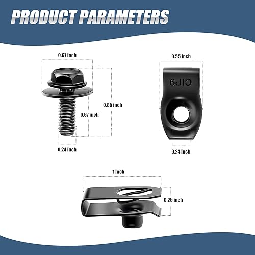 Miniatura 2 de 35 clips de pernos de protección contra salpicaduras de motor de automóvil, impermeables, duraderos, de metal para parachoques de vehículos,
