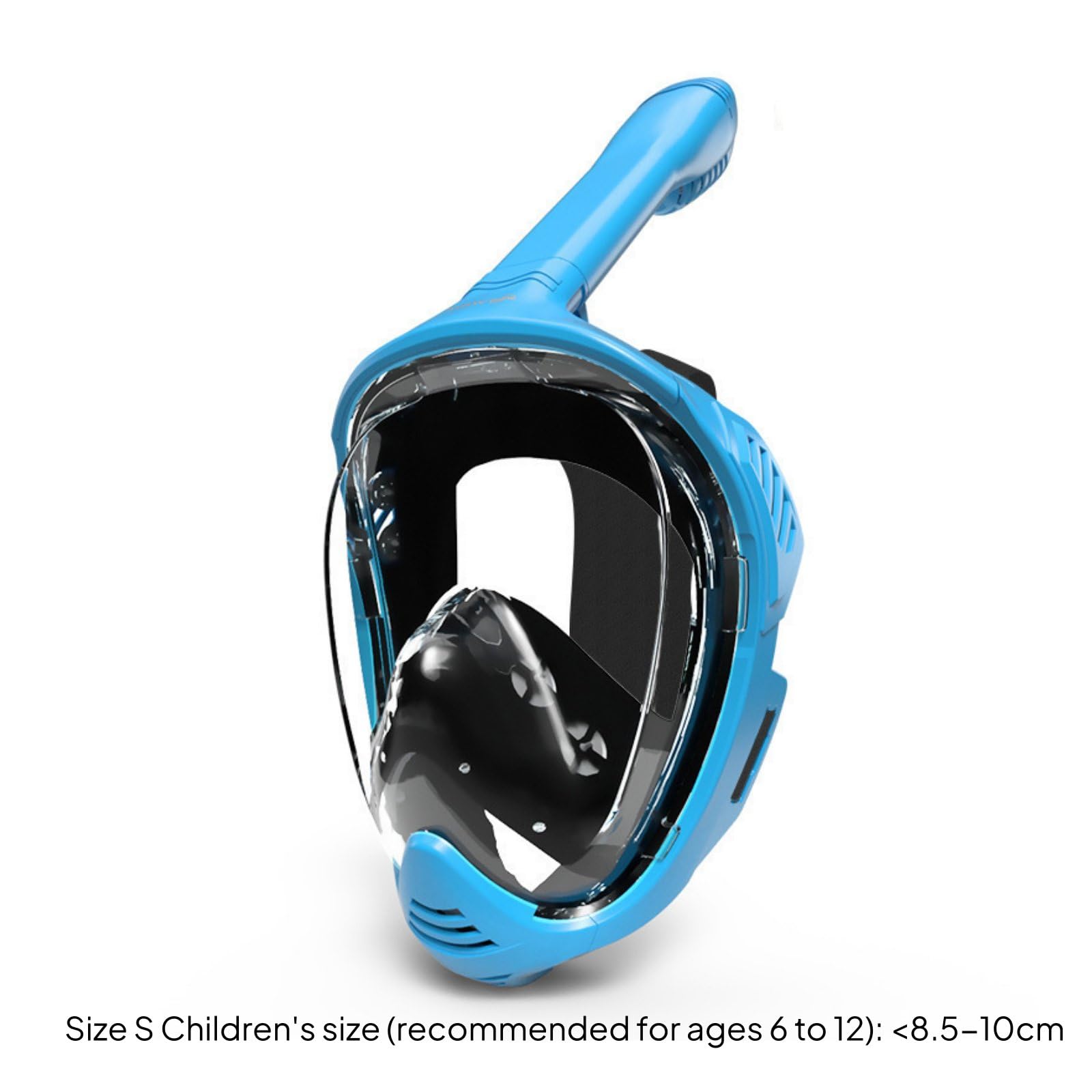 Máscara de Snorkel de Cara Completa Gafas de Buceo de Gran Visión Tubo Seco Lentes PC Plegable Silicona Suave con Comodidad Facial y Montaje Rápido , Azul , S Niños De 6 A 12 Años