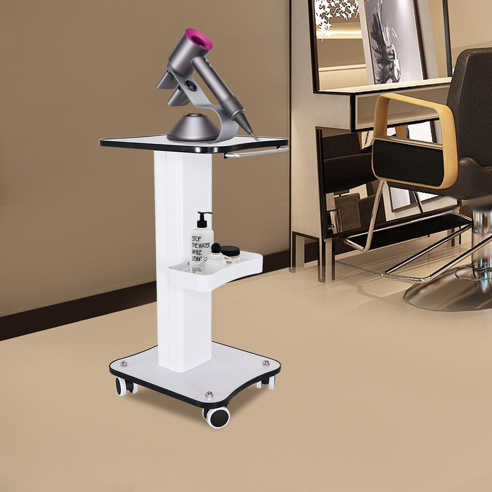 Carrello per salone di bellezza,Carrello per salone di bellezza portatile,con maniglie per il salone di immagazzinaggio,Portatile Ripiani di immagazzinaggio,Applicabile a Salone di Bellezza, Ospedale,