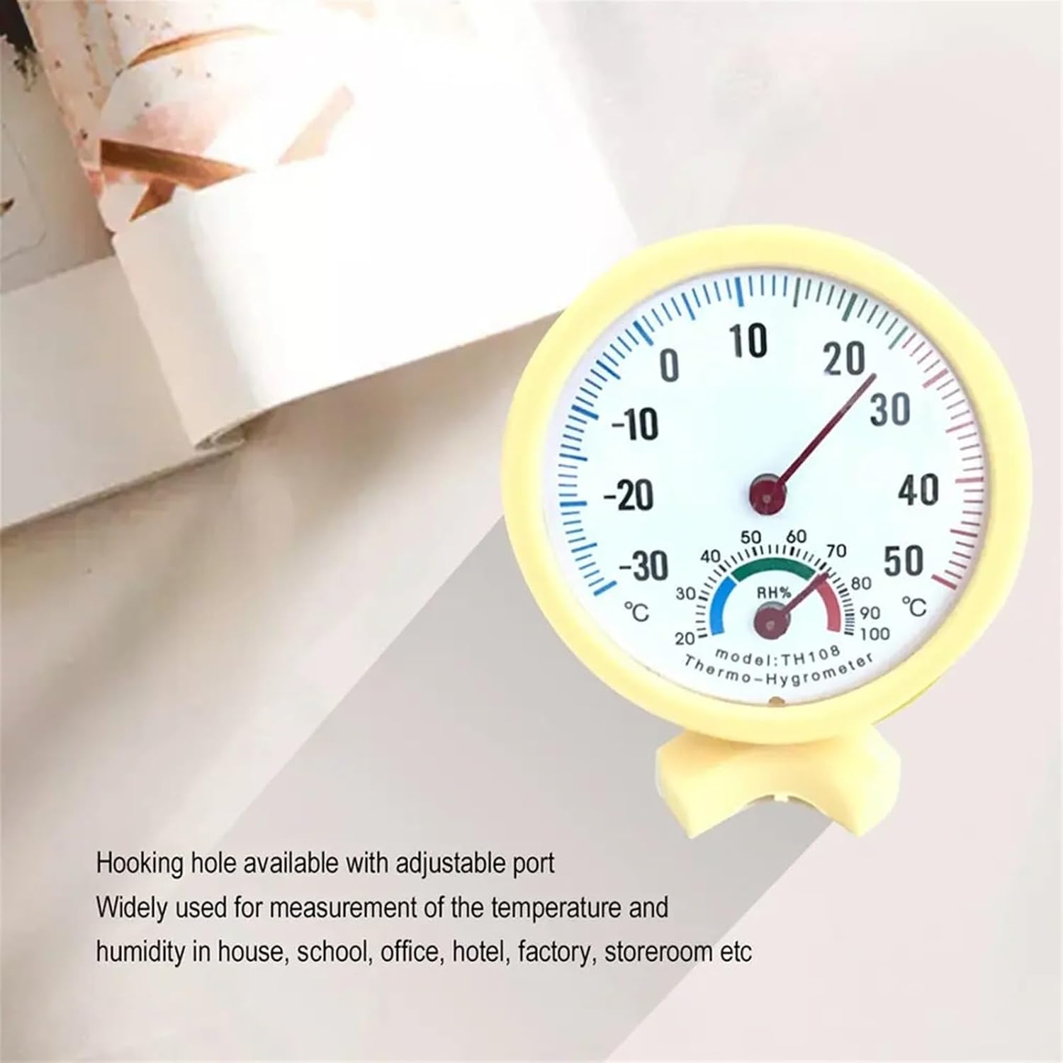 Mini Yellow Practical Indoor Outdoor Mechanical Thermometer Hygrometer Termometro Temperature Humidity Meter Weather Monitor