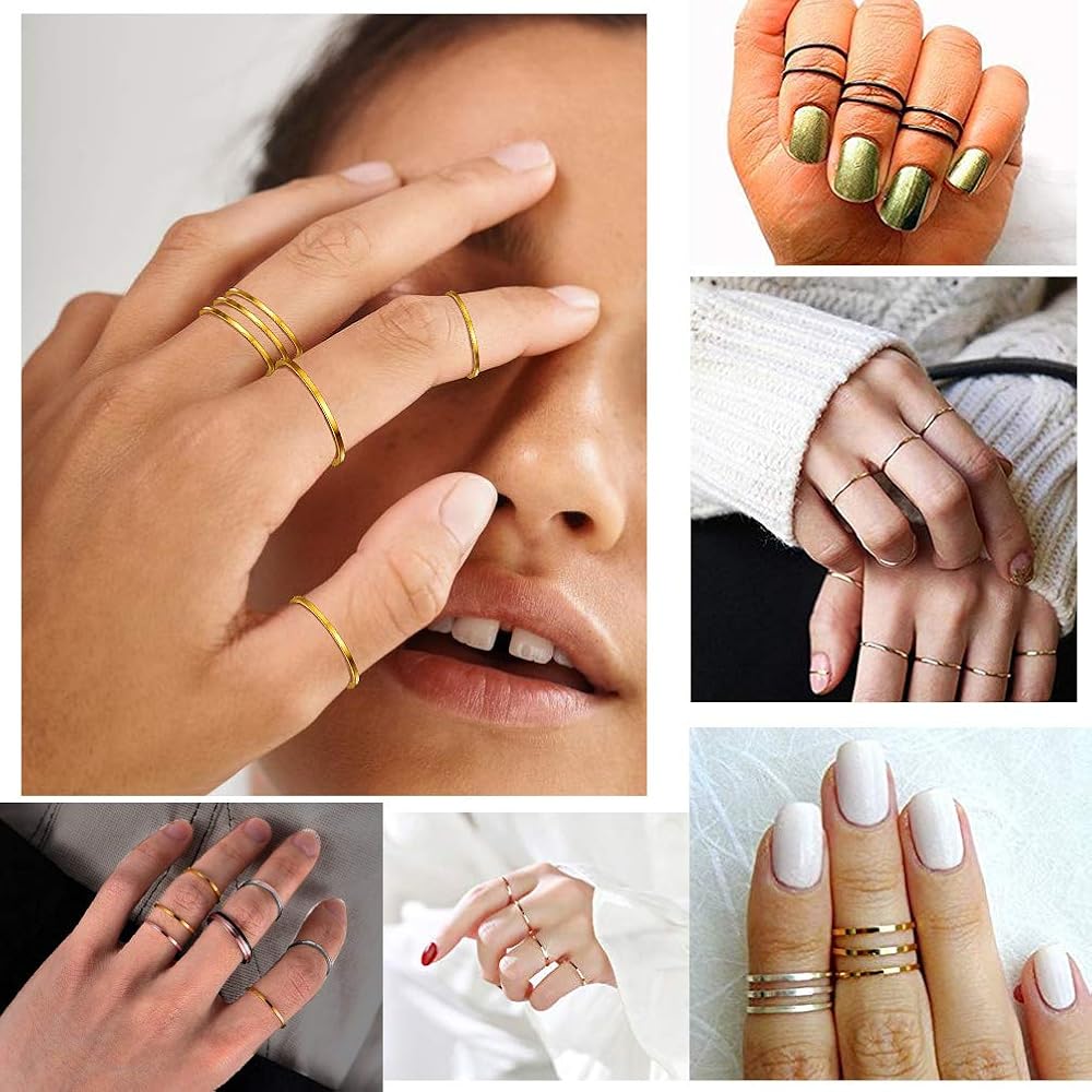 Vintage Stapelringe Für Männer Frauen 15-tlg. Vintage Punk Ringe Set - Stapelbare Boho Chunky Fingerringe Für Männer & Frauen Akatsuki Ringe