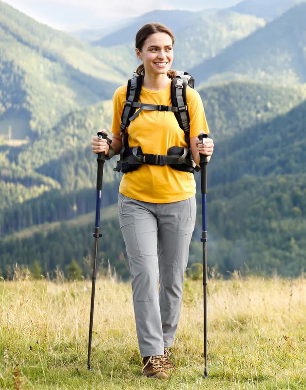 Pioneer Camp Damen Wanderhose, Sommer Trekkinghose UV-Schutz UPF 100 mit 20D Stretch Materia In die eigene Tasche verpackbar für Wandern, Reisen & Angeln