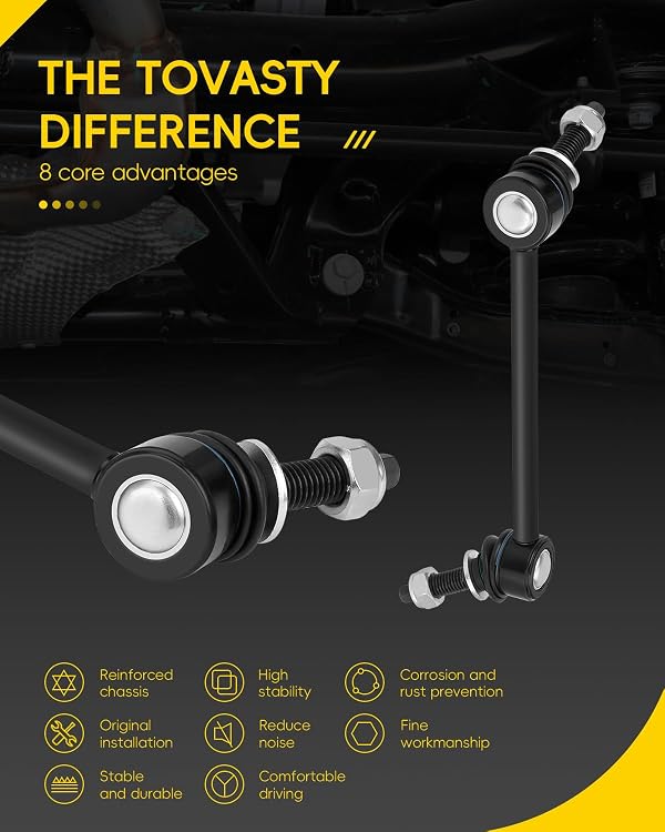 TOVASTY 2PCS Sway Bar Links Compatible with Chrysler 300 2005-2019, Compatible with Dodge Challenger 2008-2019, Charger 2006-2019, Magnum 2005-2008 Front Stabilizer Bar Links by TOVASTY - Image 2