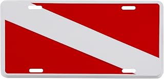 Diver Down Scuba Dive Flag Aluminum License Plate US Made Car Truck Auto Tag