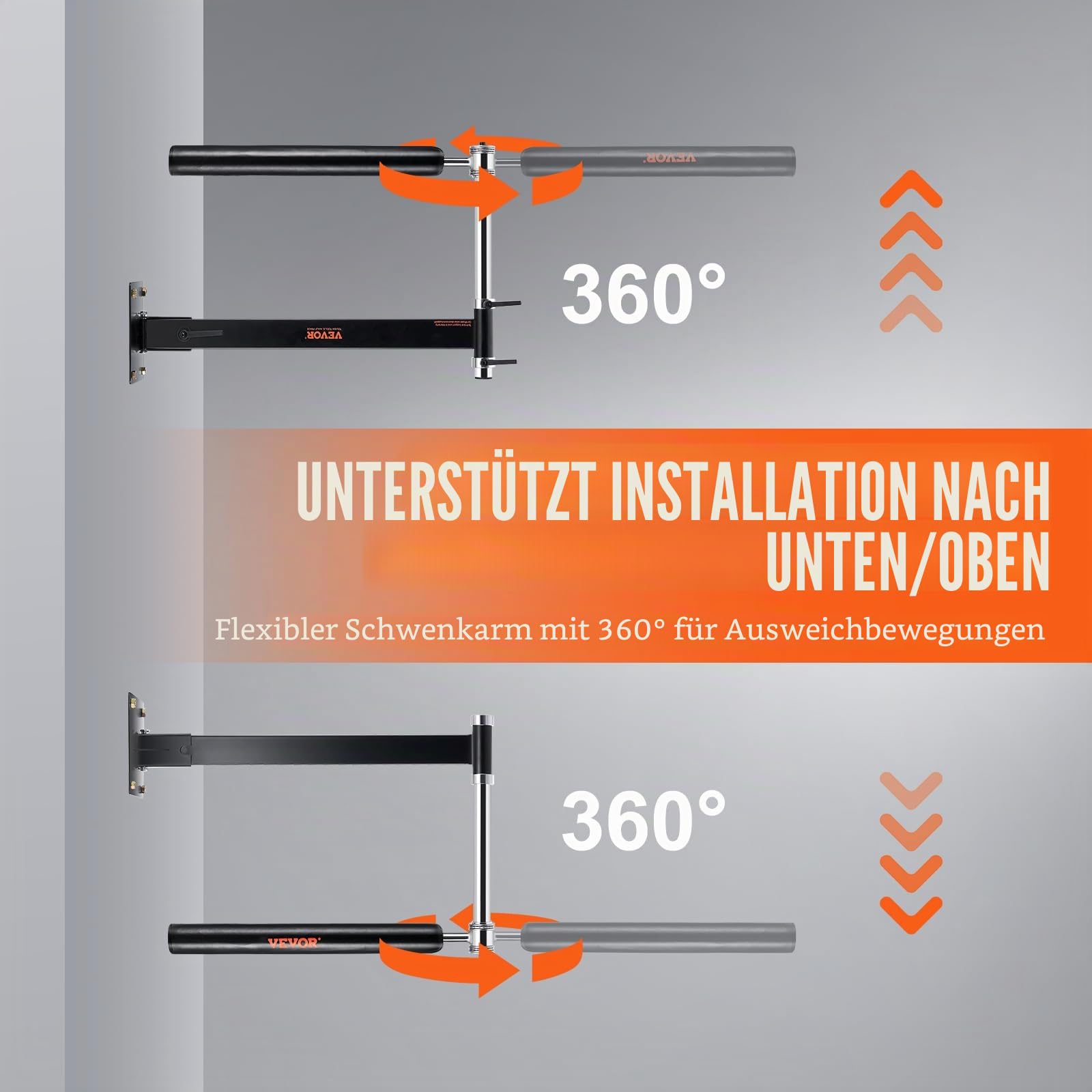 VEVOR Wandhalterung Boxen Reflexstange, Boxen Speed Trainer Boxen Spinning Bar mit Handschuhen, Einstellbare Trainingsgeräte für Boxtraining Kickboxen, MMA, Stressabbau & Fitness Schwarz