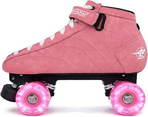 Bont Patines Prostar Bubblegum Pink Suede - Patines profesionales con ruedas LED brillantes para interiores y exteriores - Patines de ruedas -