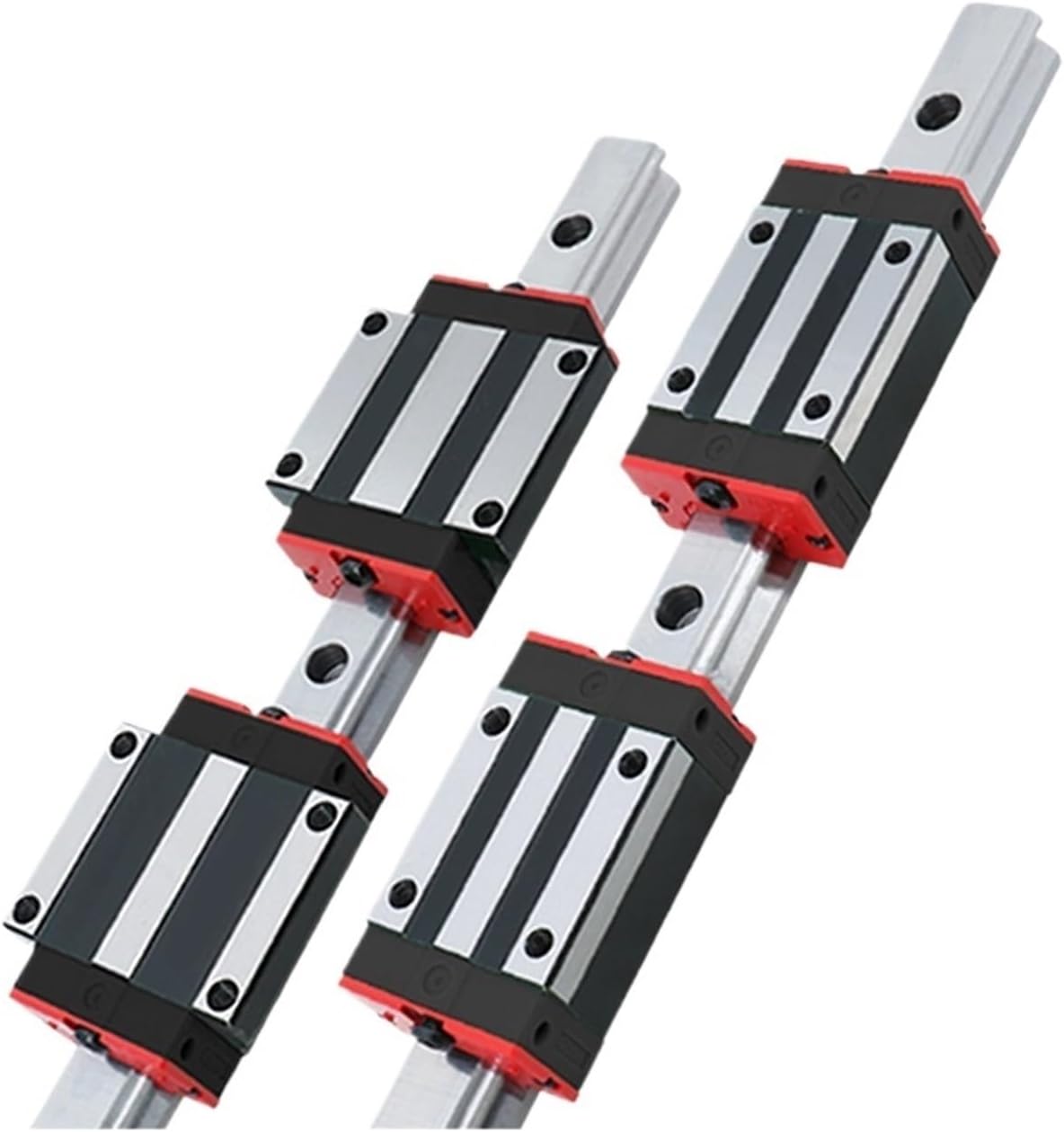 Linear Guides Kit 2Pcs HGR25 Length 550mm-2000mm Linear Rails + 4Pcs HGH25CC Block Carriages for CNC Router(1000mm)