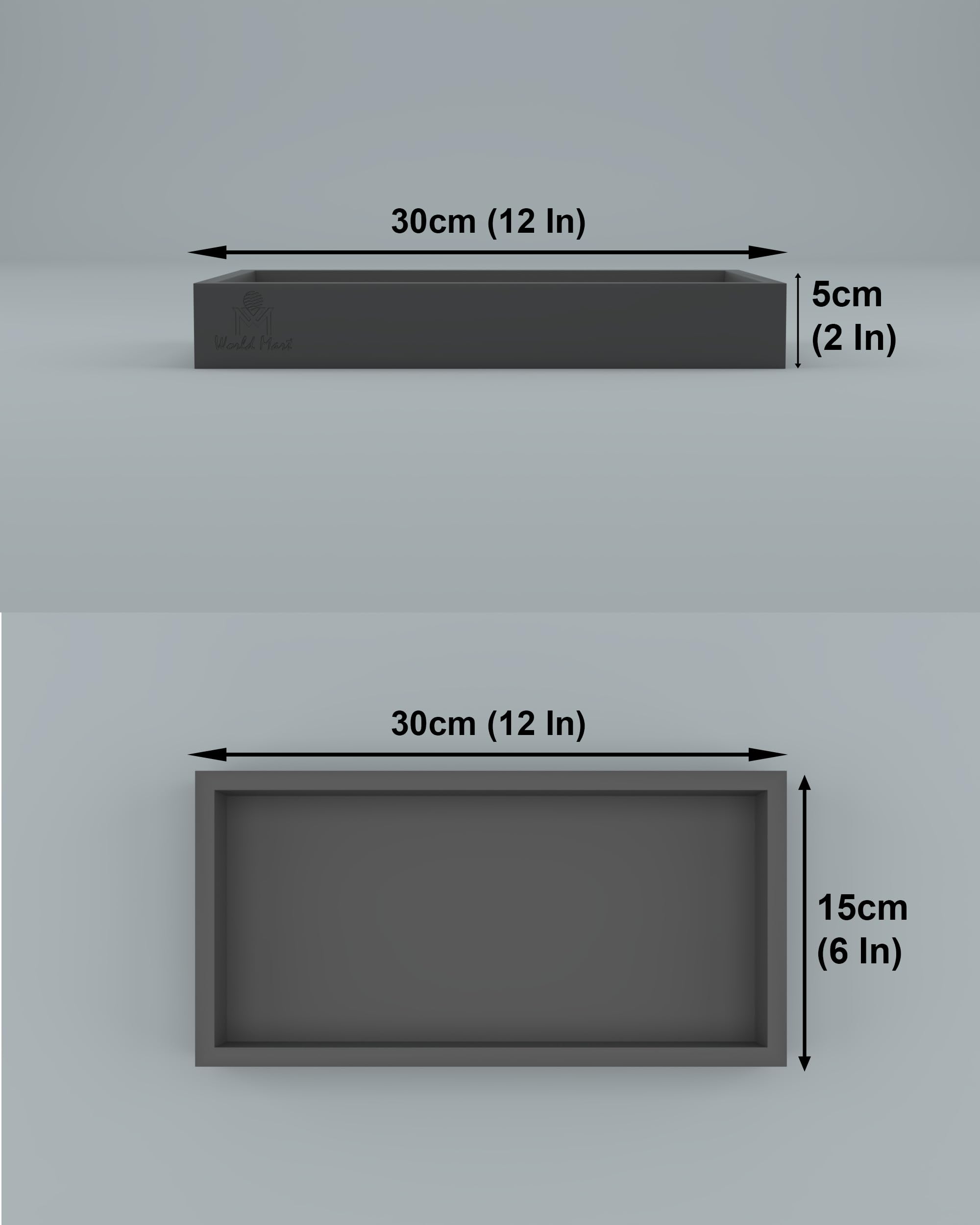 Black Wooden Serving Trays - Set of 2 -2