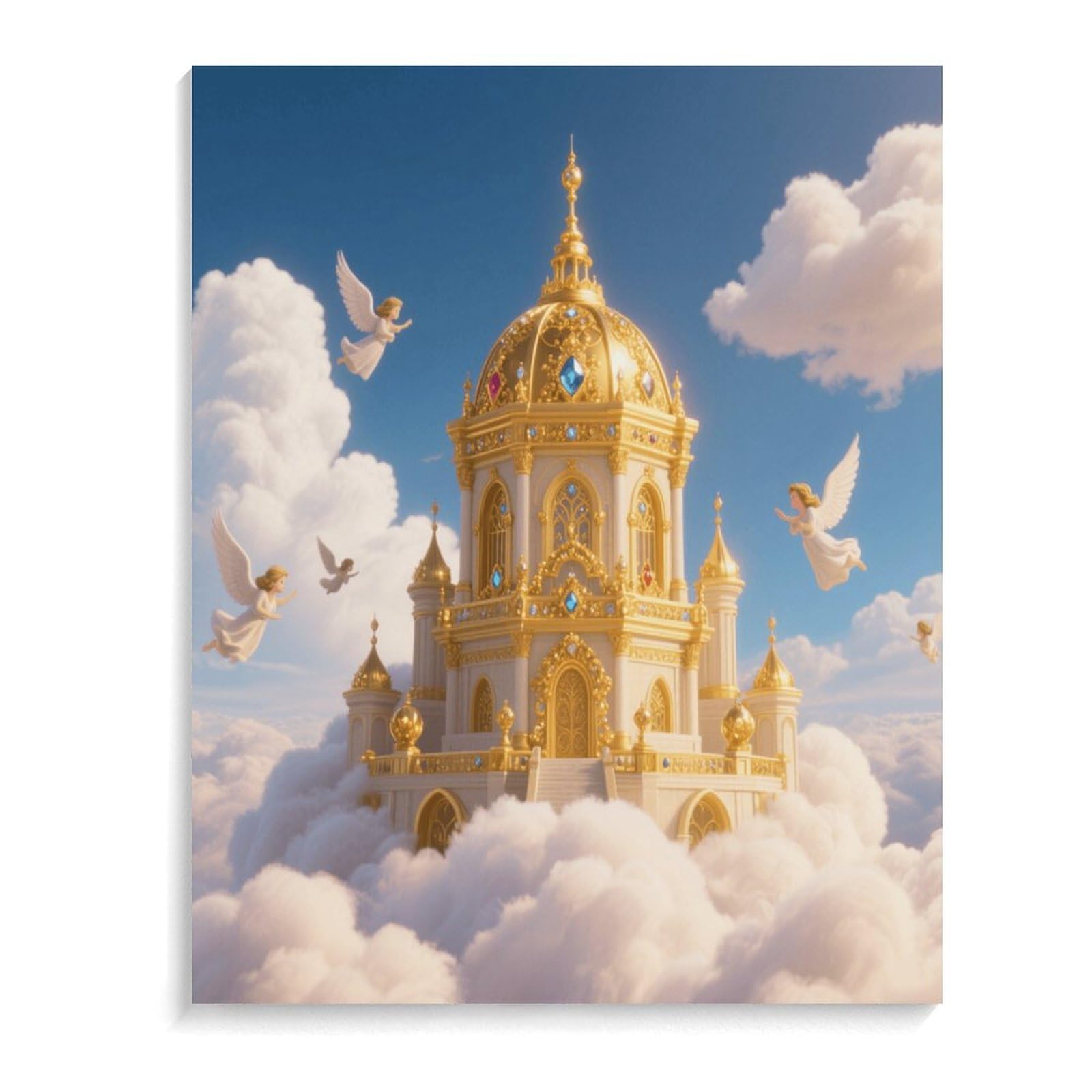 KOAYUBFC Golden Palace Kingdom - Kit per dipingere con i numeri, per adulti e principianti, kit di pittura con i numeri, su tela, colori acrilici a olio, pittura con pennelli, regalo per la