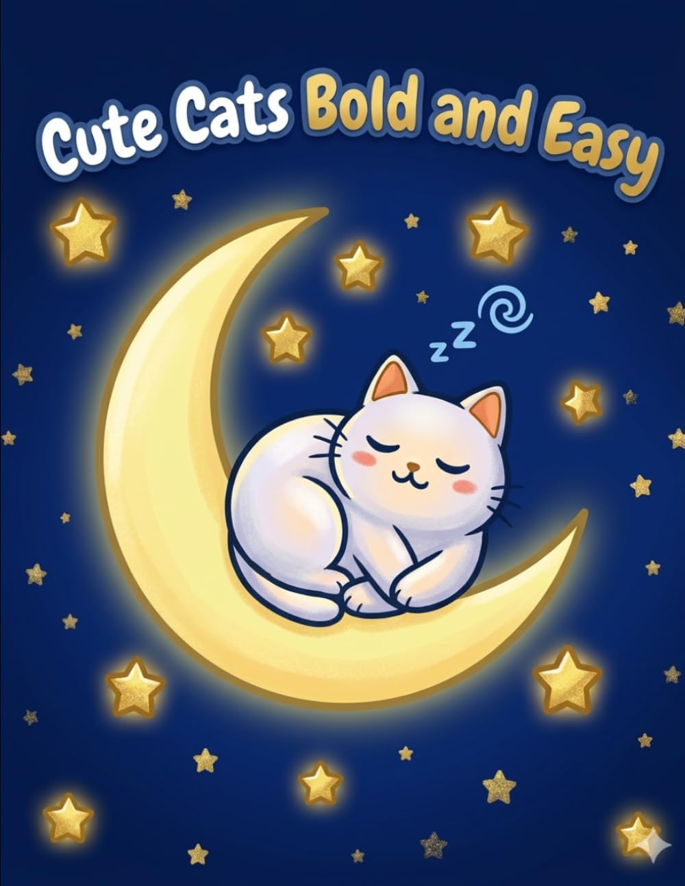 Cute Cats: Bold and Easy Coloring Book