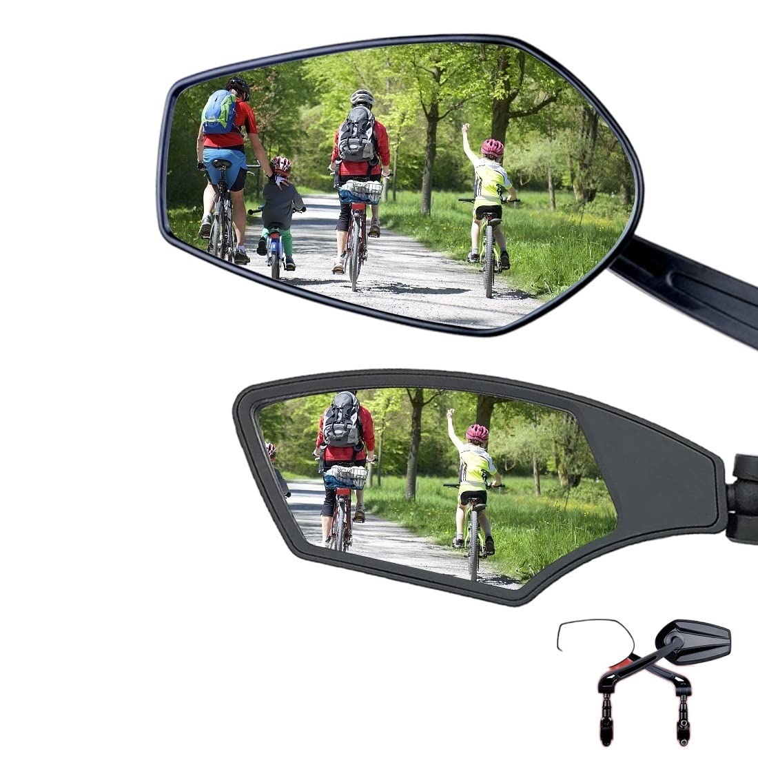 Fahrradspiegel Fahrrad-Rückspiegel Lenker-Spiegel Drehen Radfahren Rückansicht Fahrradgriff Rückspiegel Fahrrad RüCkspiegel (Color : One Set)